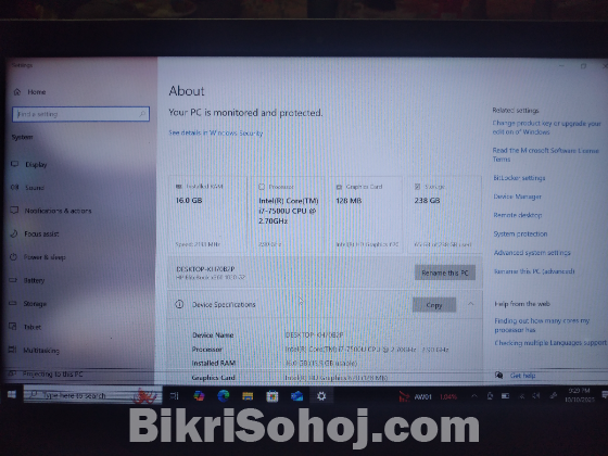 Hp Elitebook Core i 7 16 gb ram with warrenty